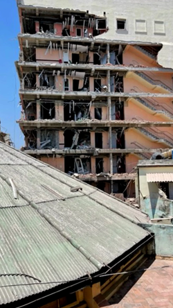 El Hotel Saratoga en La Habana Vieja, Cuba, tras la explosión del 6 de mayo de 2022.