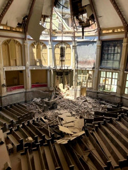 La iglesia bautista El Calvario después de la explosión.