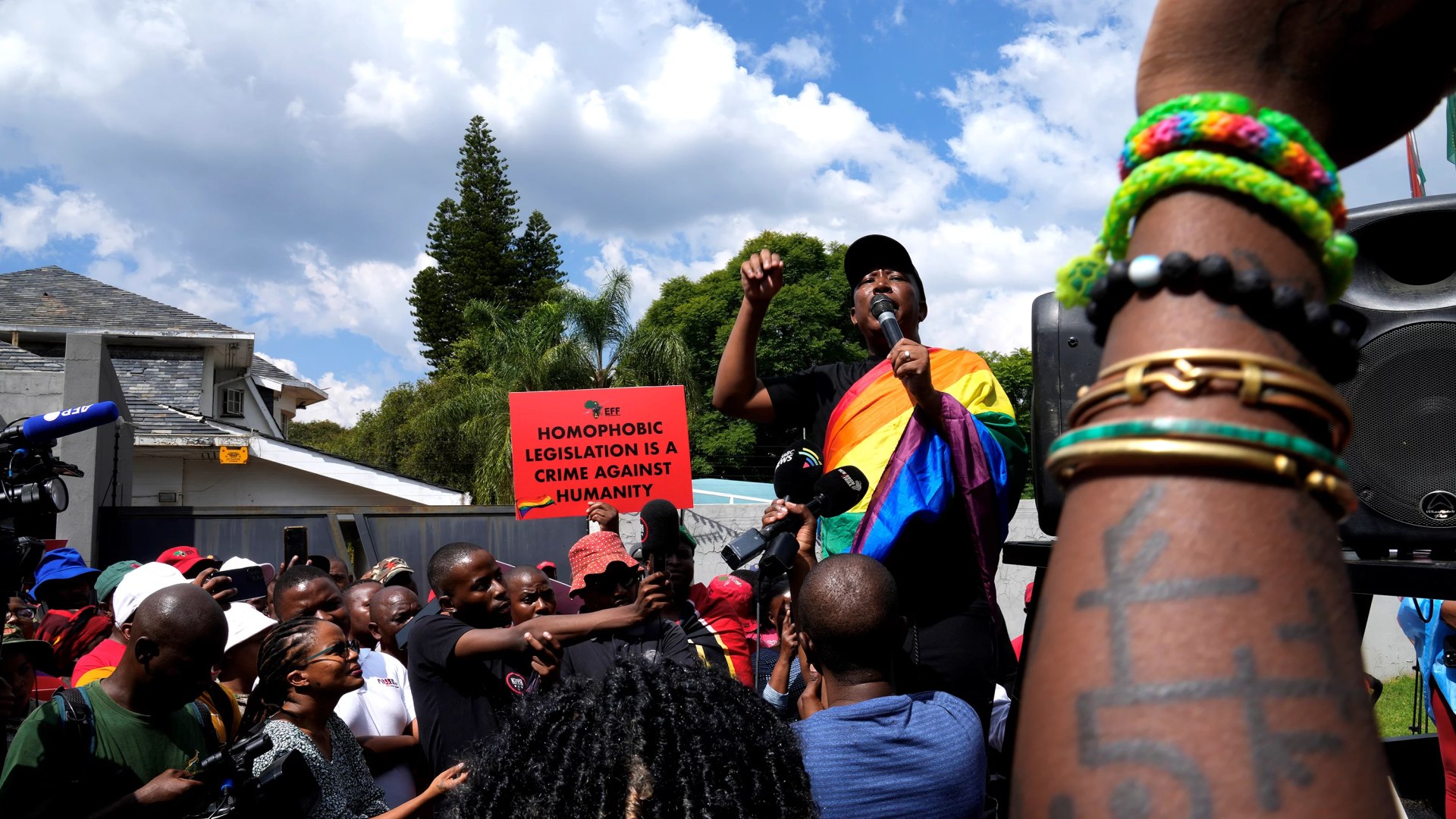 Protesta contra la ley antihomosexualidad en Uganda.