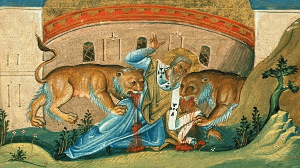 Ignatius of Antioch being martyred by lions