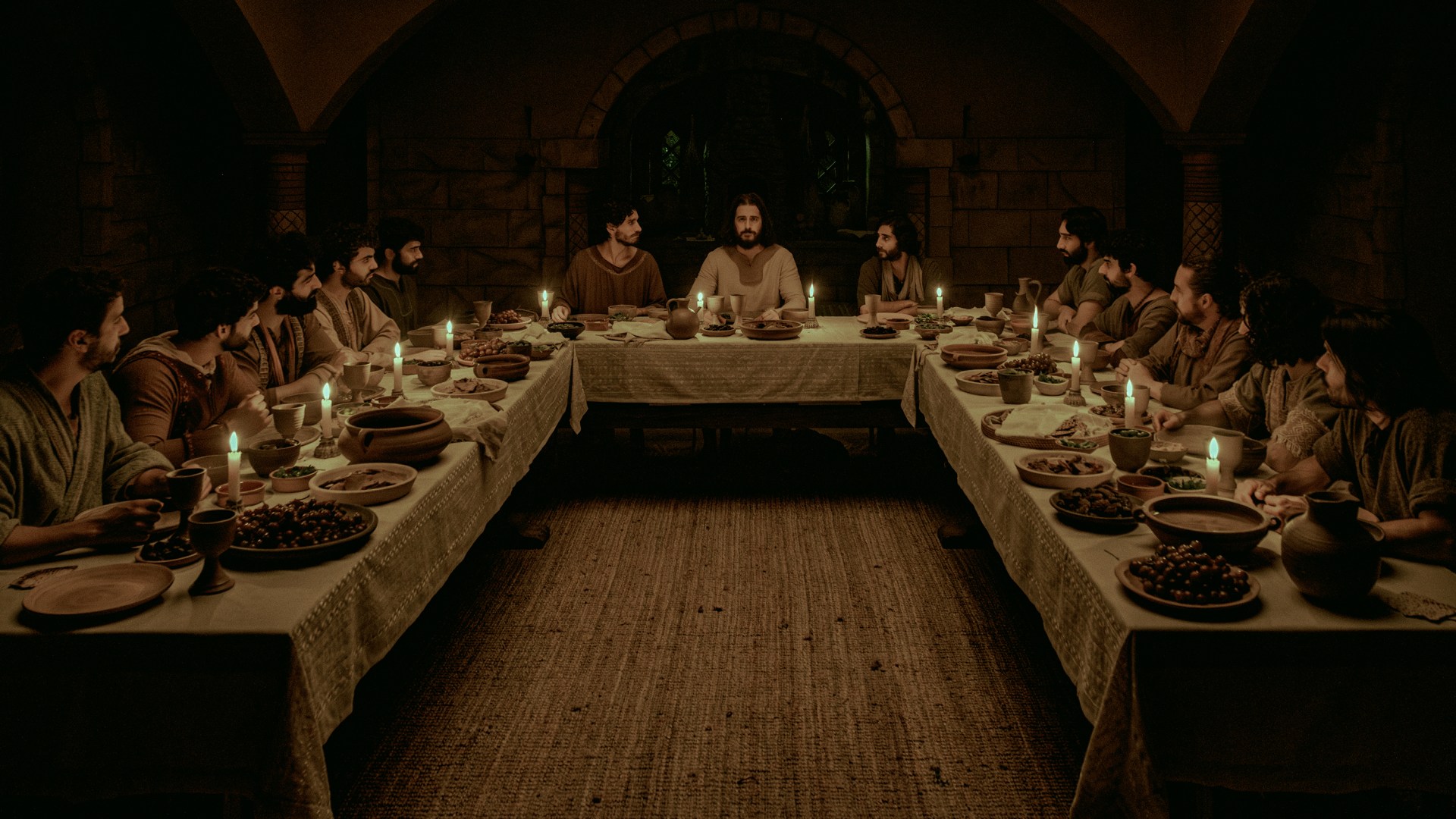 Escena de la Última Cena de la quinta temporada de The Chosen.