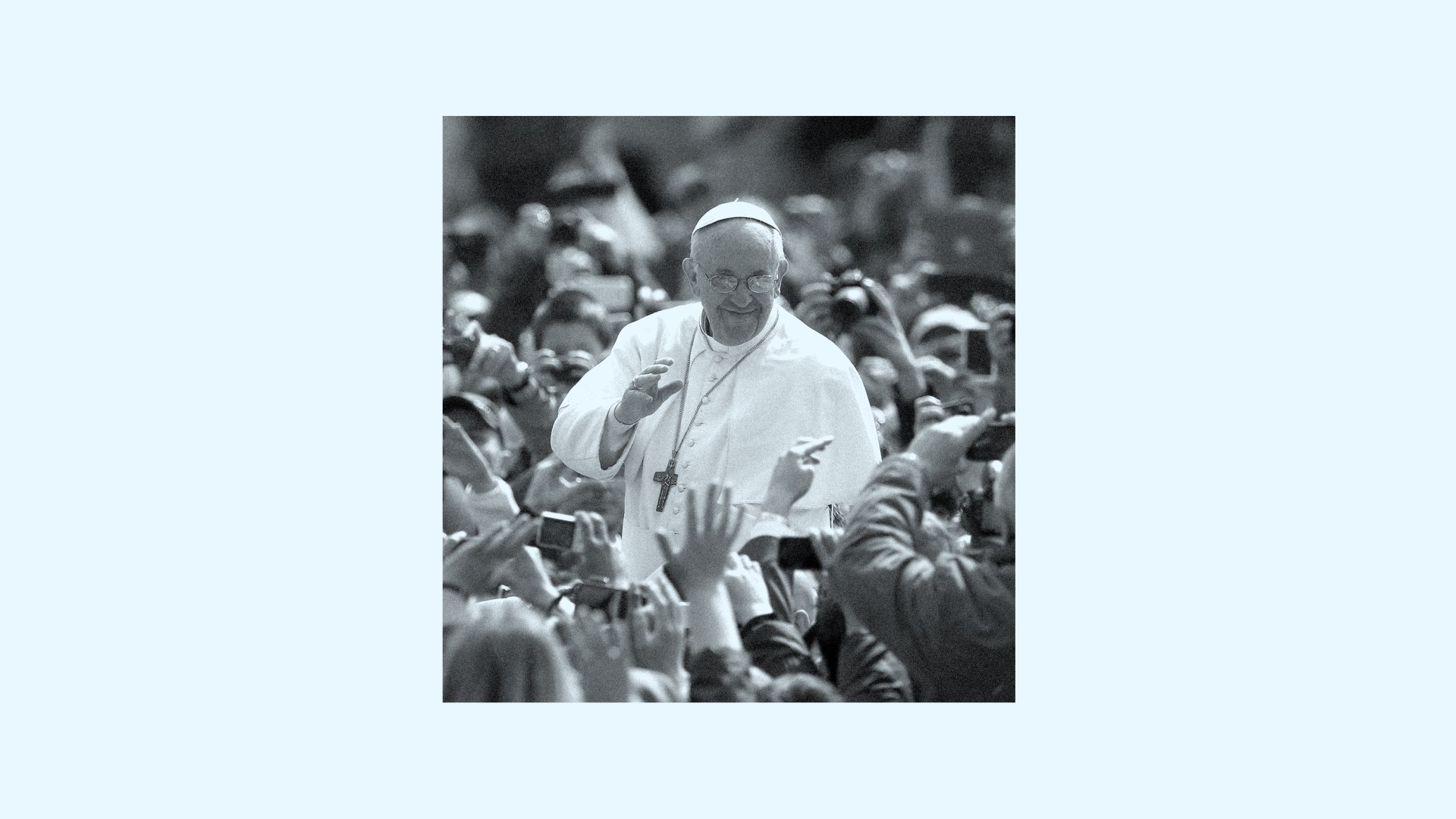 Pope Francis in a crowd.