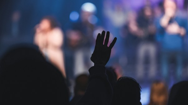 People worshipping in church.