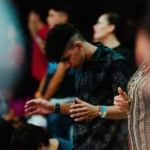 A Hispanic congregation at church.